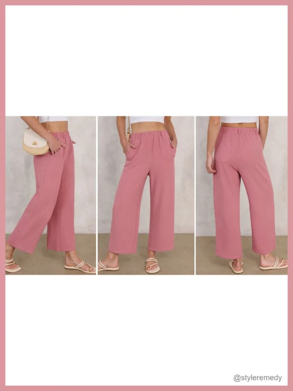 Women's Wide Leg Palazzo Pants, Lightweight Casual Pull-On with Pockets